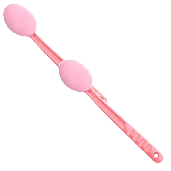 2 Pc Back Rubs Massage Bath Brush, Long Handle Shower Back Scrubber Shower Lotion Applicator, Single Sided Detachable for Easily Self Apply Lotions Back Cream Applicator for Skin Care 15"