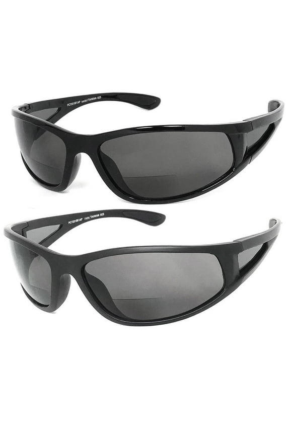 2 Pc Bifocal Vision Reader Reading Glasses Sunglasses UV Black +2.00 Sun Reading