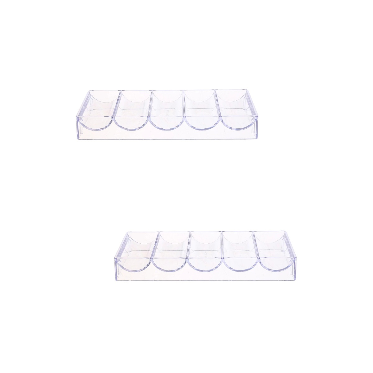 2 Pc Chip Rack Display Poker Chips Storage Case Table Trays