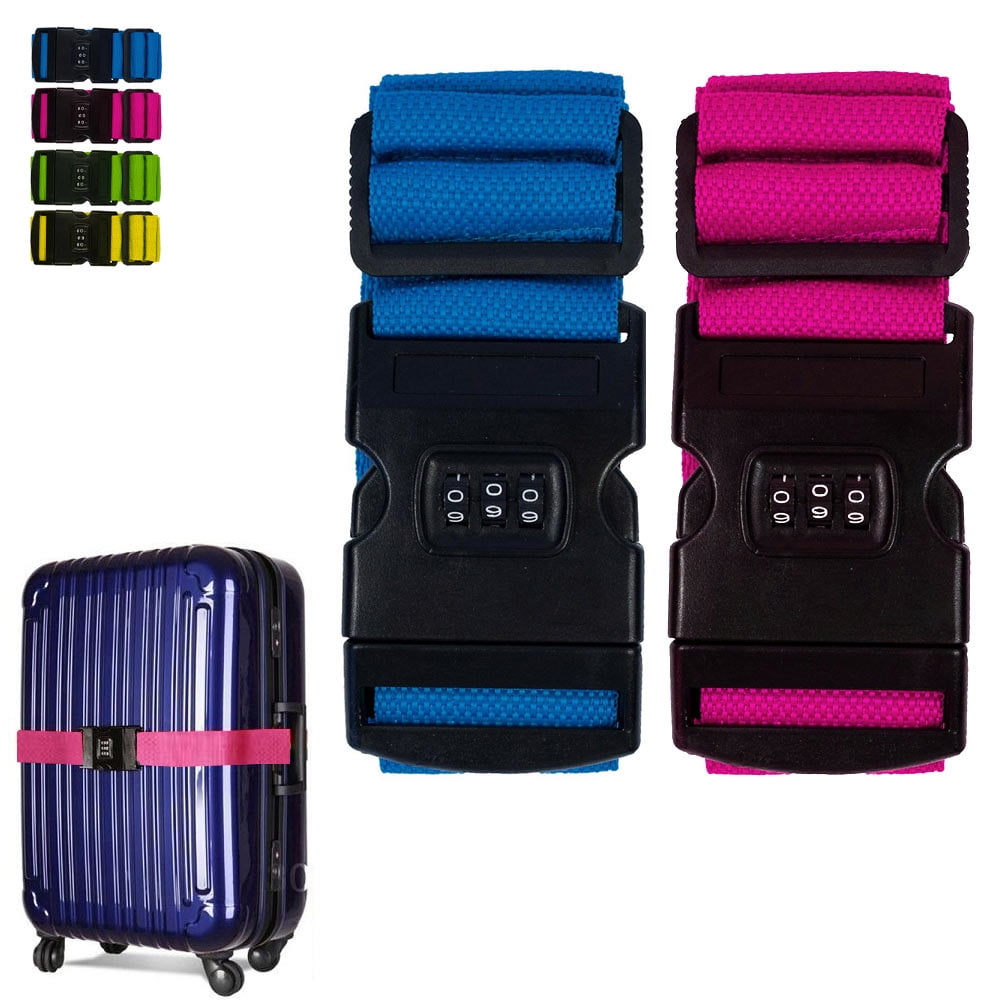 2 Pc Combination Lock Luggage Strap Packing Belt Suitcase Baggage