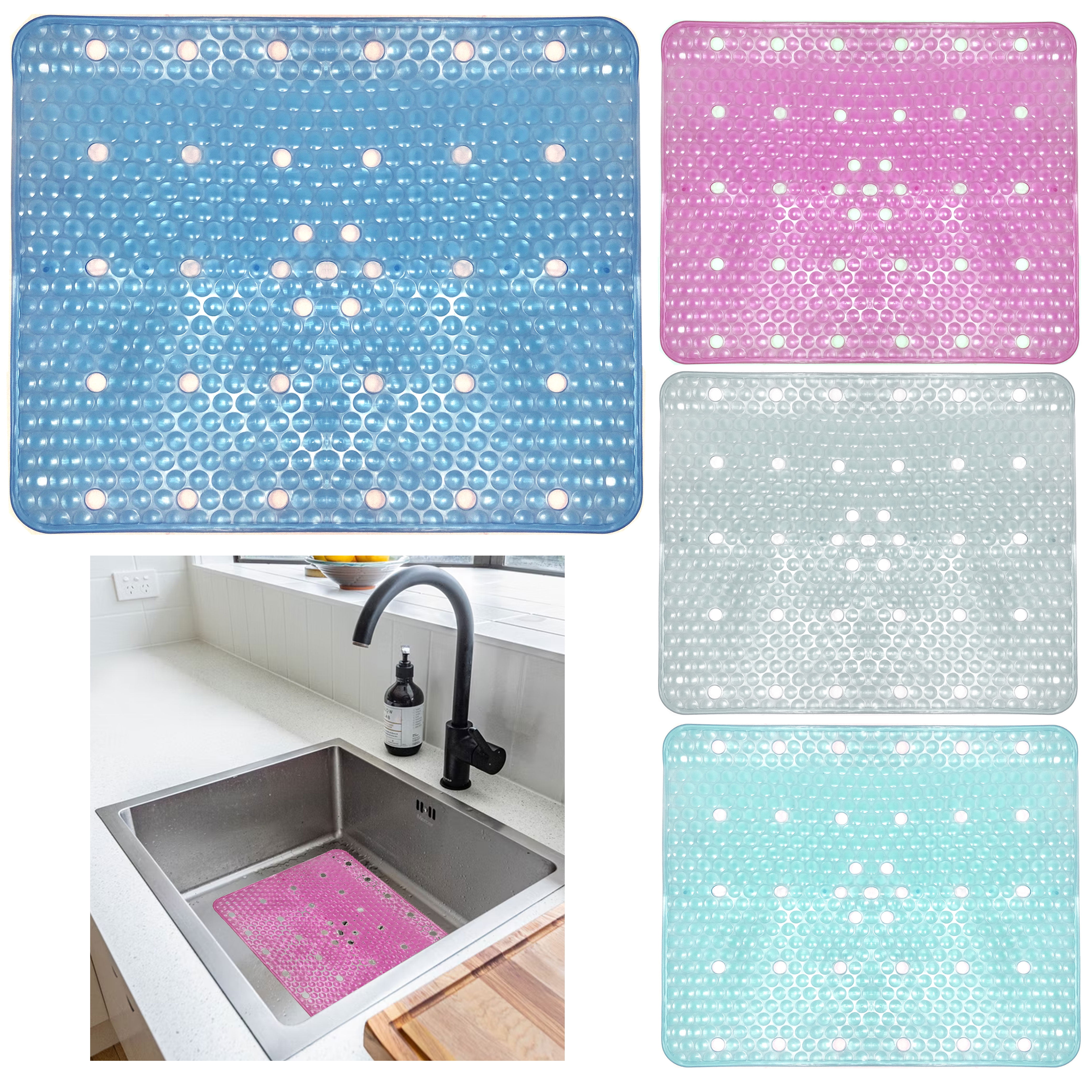 Kitchen Details 11.02-in x 12.01-in Center Drain Plastic Sink Mat