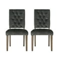 thumbnail image 1 of 2-Pc Dining Chair Set - Classic Button-Tufted Upholstered Chairs with Weathered Wood Legs for a Contemporary Look, 1 of 15