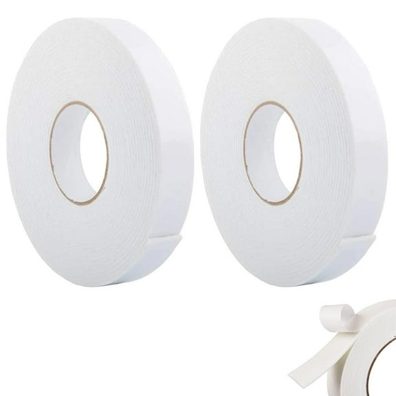2 Pc Double Sided Heavy Duty Mounting Foam Tape Adhesive 3/4" x 16 FT Permanent