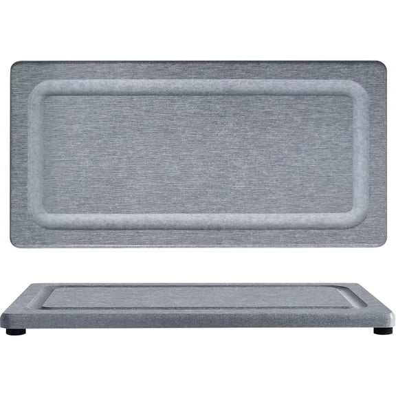 2 - Pc Dream Set for Home: Fast - Drying Diatomite Stone Trays, Anti - Skid Sink & Countertop Essentials (9.5" x 4.7" White)