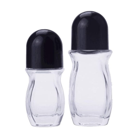 1PC 30ml Essential Oil Roller Bottles, Empty Refillable Clear Glass Roll-on Bottles with Roller Balls and Black Lids