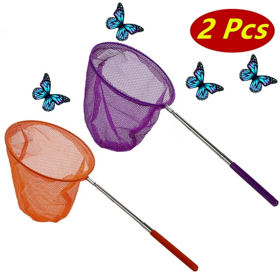 2 Pc Extendable Butterfly Net Catching Bugs Insects Extendable 34in (2 Colors)
