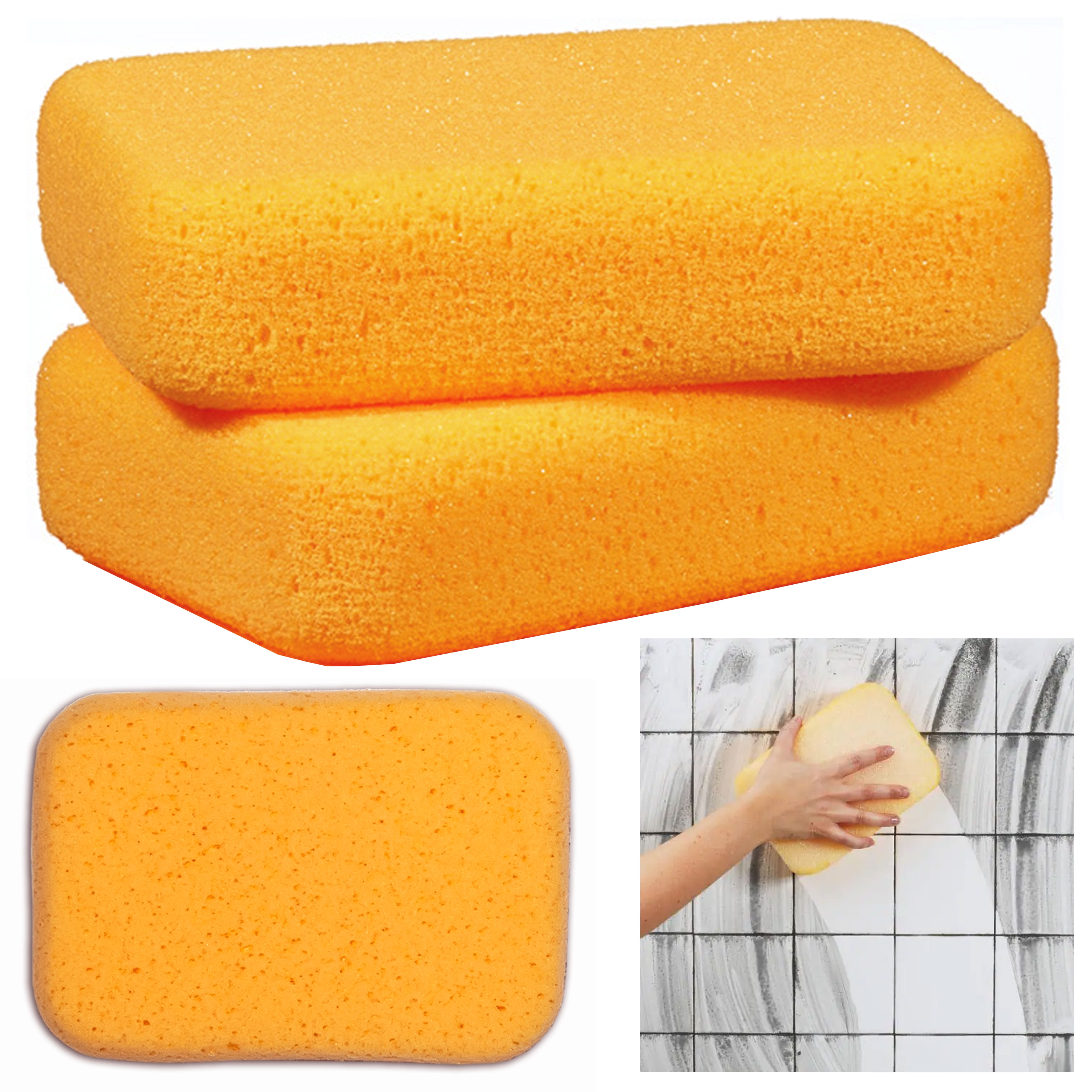 Sudz Budz Premium Jumbo Foam Grid Sponges 2pcs, Cross-Cut Car Wash Sponge