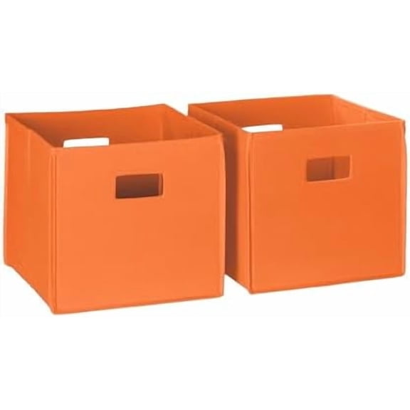 2 Pc Folding Storage Bin Set, No Size, Orange, 2 Count