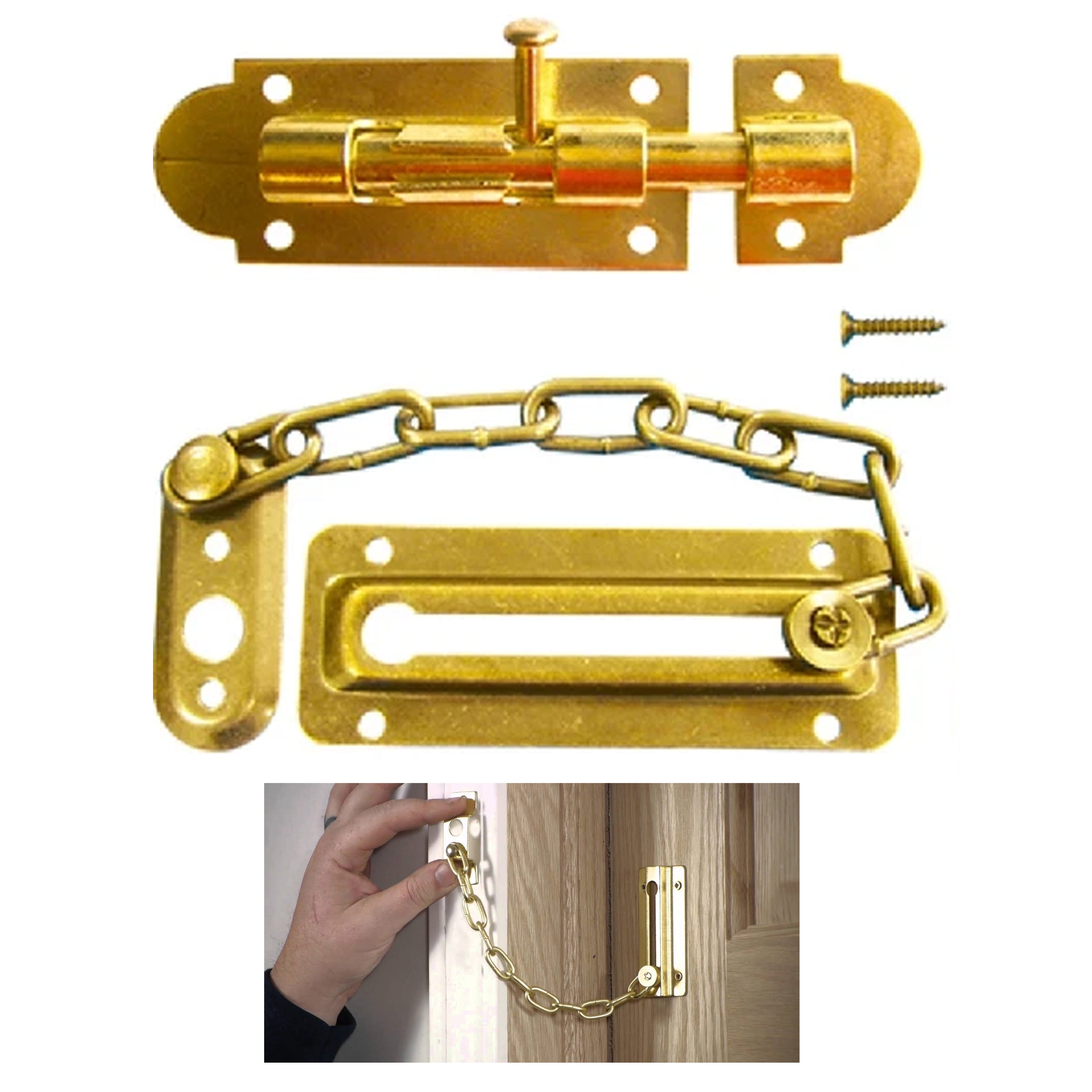 UNIVERSALPRODUCTS　JUMBERCACREW 2 French Patio Door Security Lock,Works with 2 Horizontal