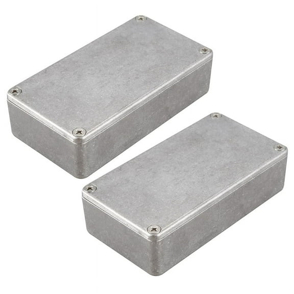 2 Pc Guitar Effects Pedal Aluminum Stomp Box Enclosure for DIY Guitar Pedal Kit 1590B,2 x Guitar Effects Aluminium Box 8 x Steel Screws,Silver