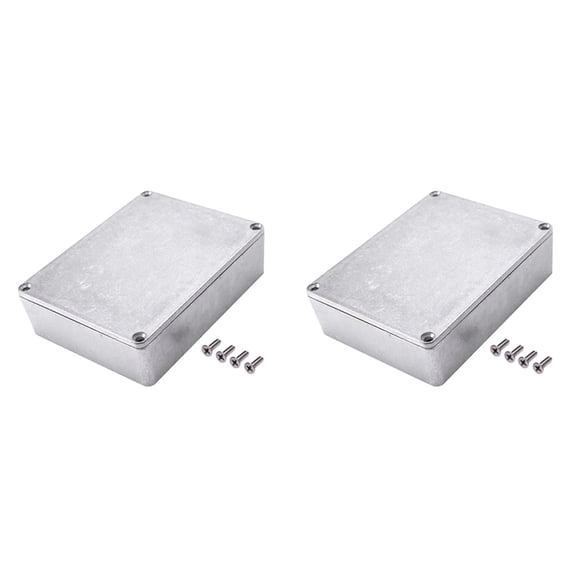 2 Pc Guitar Effects Pedal Aluminum Stomp Box Enclosure for DIY Guitar Pedal Kit 1590BB,2 x Guitar Effects Aluminium Box 8 x Steel Screws,Silver