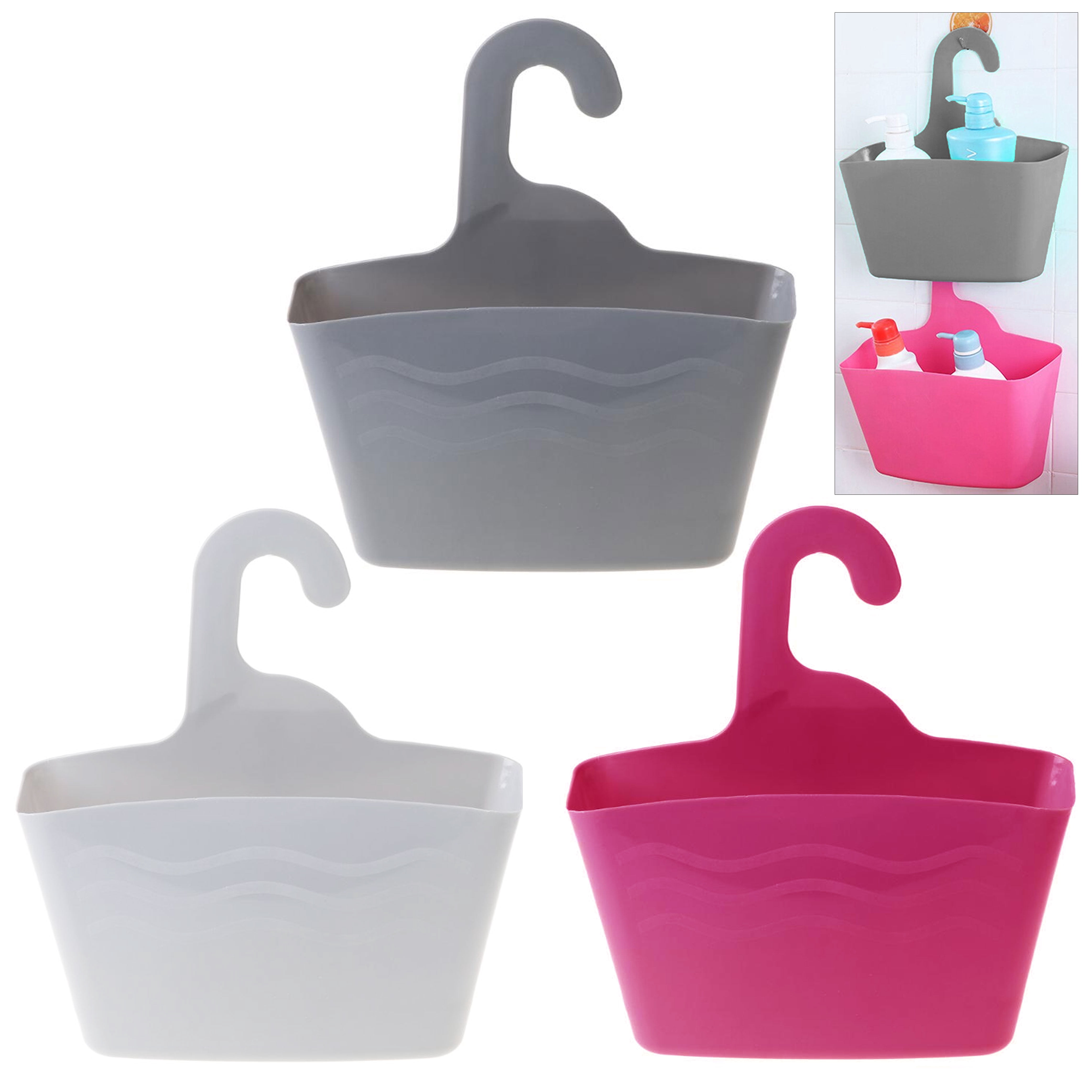 2 Pc Hanging Shower Caddy Hook Bathroom Organizer Shelf Bath Basket ...