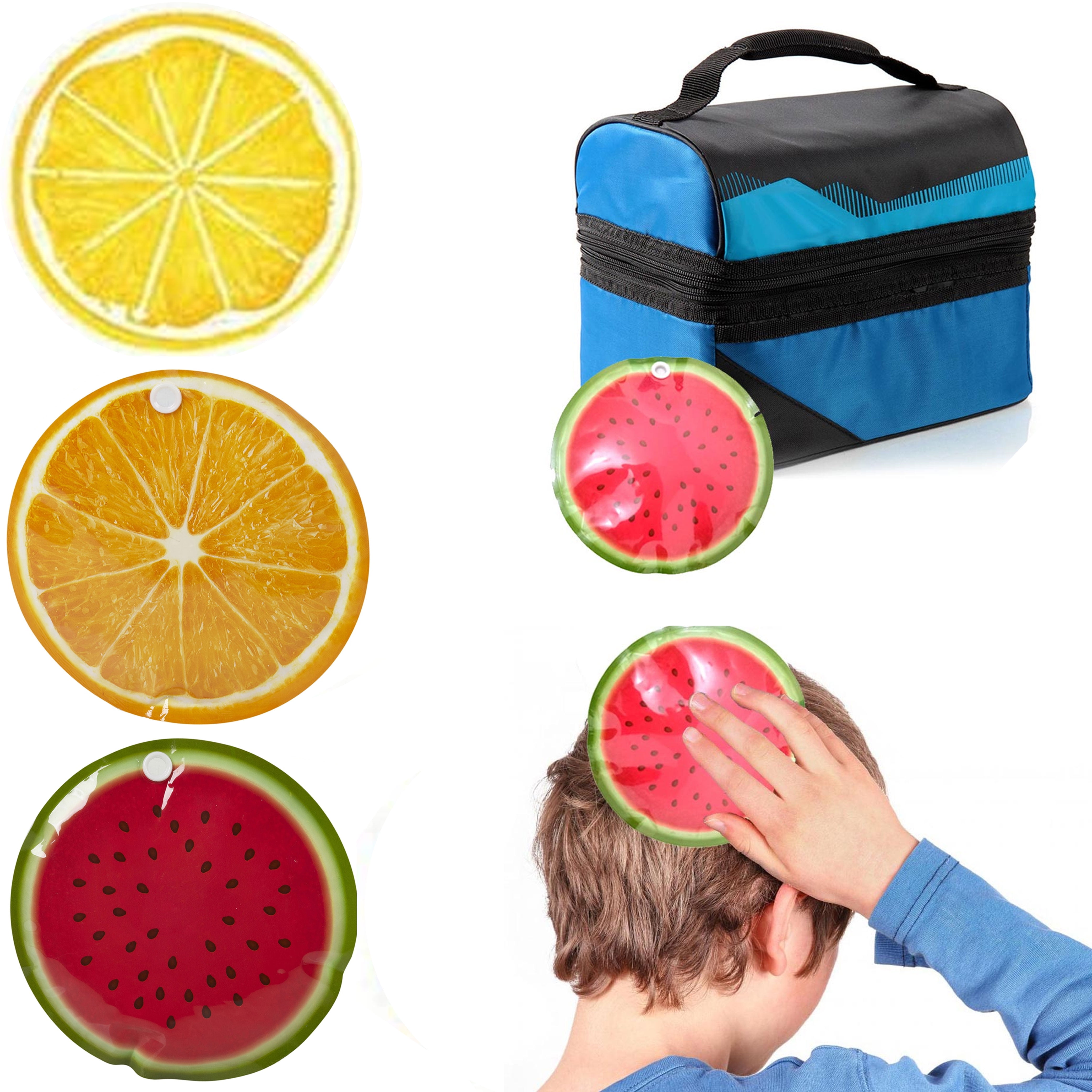 4 Packs Reusable Ice Gel Pack Cooler Lunch Box Pediatric Cold Therapy Kids Care, Size: 6.25, Red