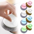 thumbnail image 1 of 2 Pc Kitchen Cleaning Scrub Brushes, Random Color, Dish Scrub Brushes for Kitchen Pot Cleaning, Brush with Handle, Stainless Steel Silicone Scrub Brush, Comfort Grip Scrubber Brush for Household, 1 of 7