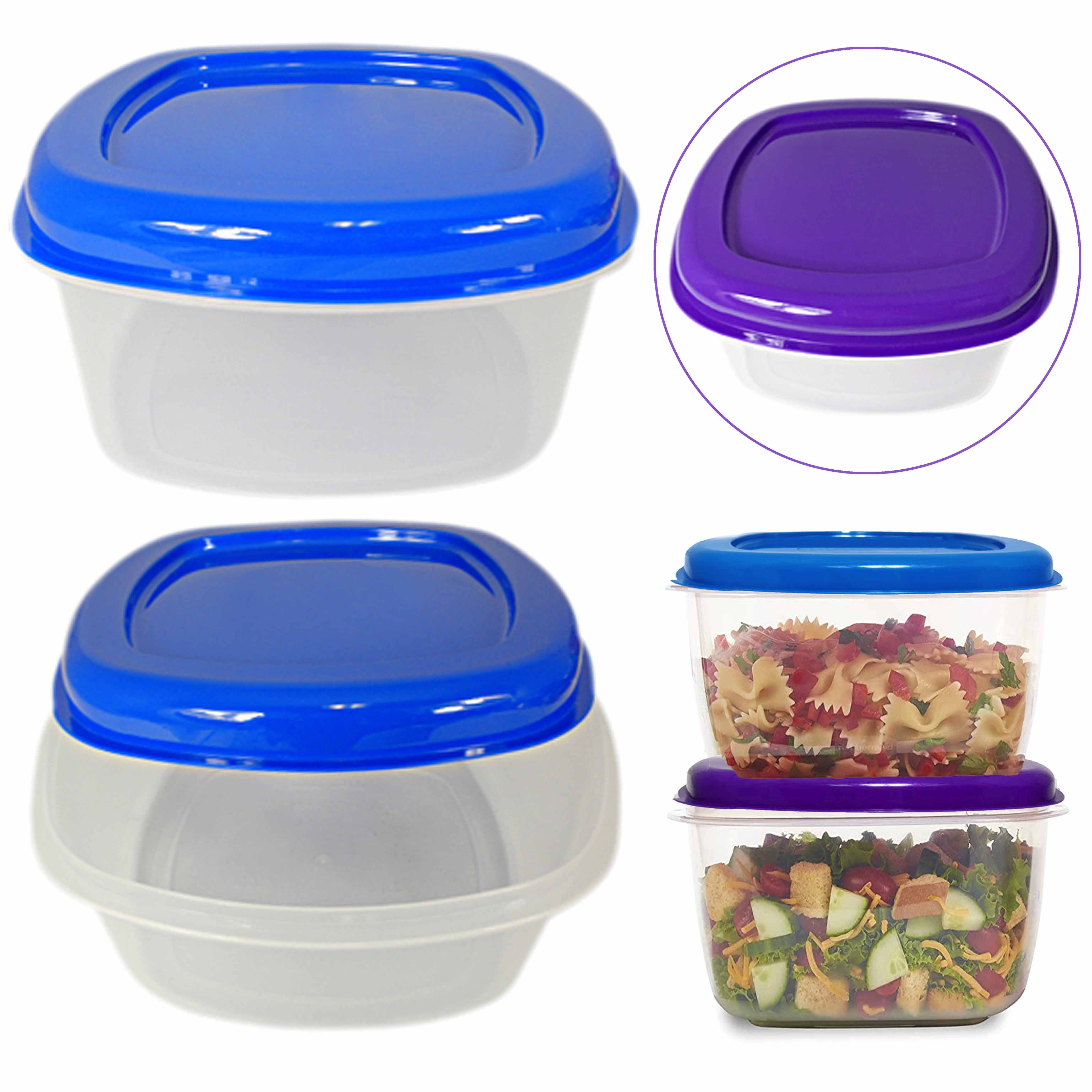 2 Extra Large Food Storage Container 5L Microwaveable Plastic Bowl Lunch W/  Lids