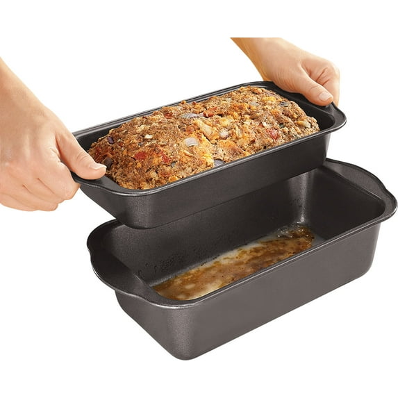 2 Pc. Lowfat Nonstick Meatloaf Pan