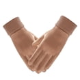 thumbnail image 1 of 2 Pc Mens Gloves for Cold Weather Winter Clothing Wool Thermal Warm Plush Windproof Upgraded Touch Screen Womens Mittens Khaki, 1 of 4