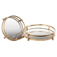 thumbnail image 1 of Urban Trends Collection  Metal Round Tray, Distressed Metal Finish Gold, Set of Two, 1 of 2