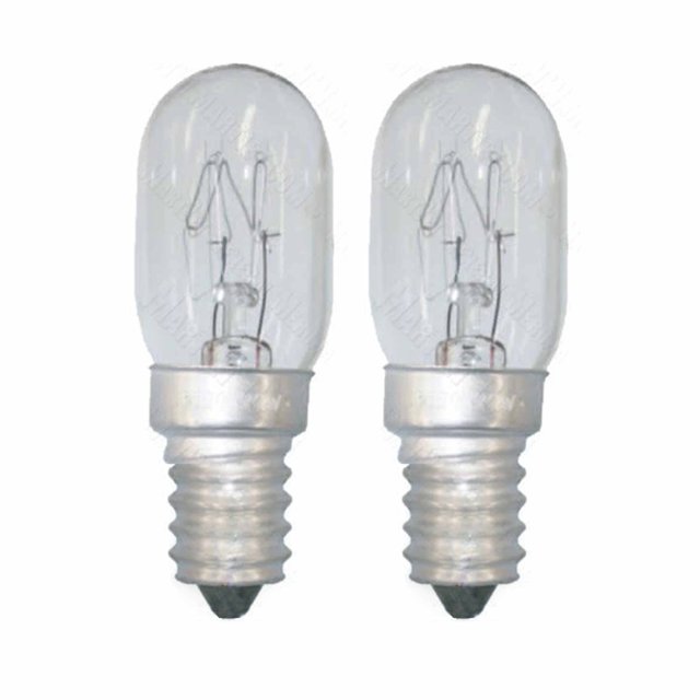 2 Pc Clear Microwave Oven Light Bulbs, 25w 120v, Intermedium Base, Warm Lighting