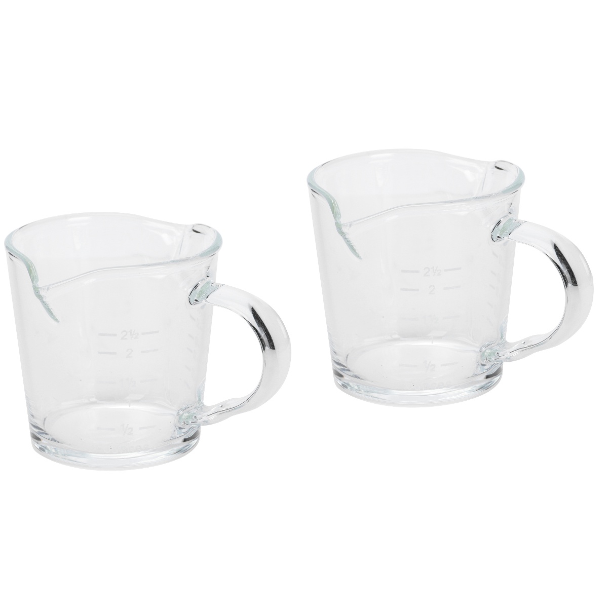 2 Pc Milk Cup Coffee Glass Cups Mugs Measuring Double Mouth Transparent