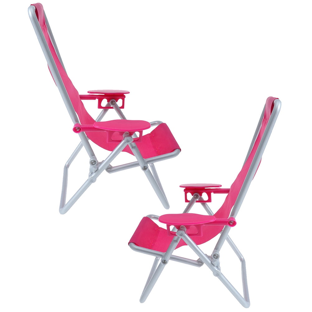 2 Pc Mini Beach Chair Home Decor Simulated Beach Chair Model Plastic Chair Mini Deck Chair Mini Foldable Beach Chair