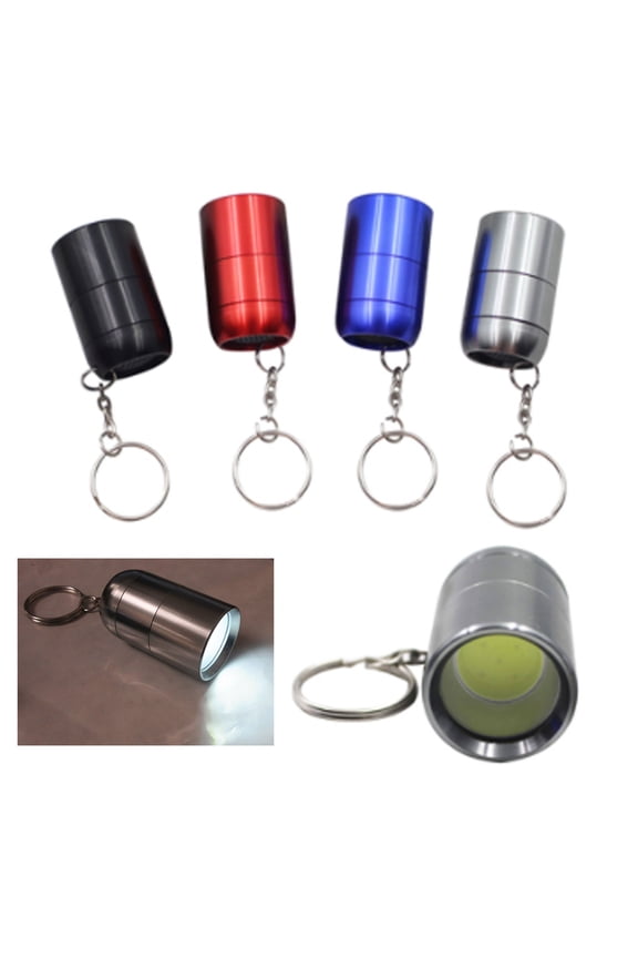 2 Pc Mini COB LED Flashlight Keychain Key Ring Camp Working Handy Light Portable