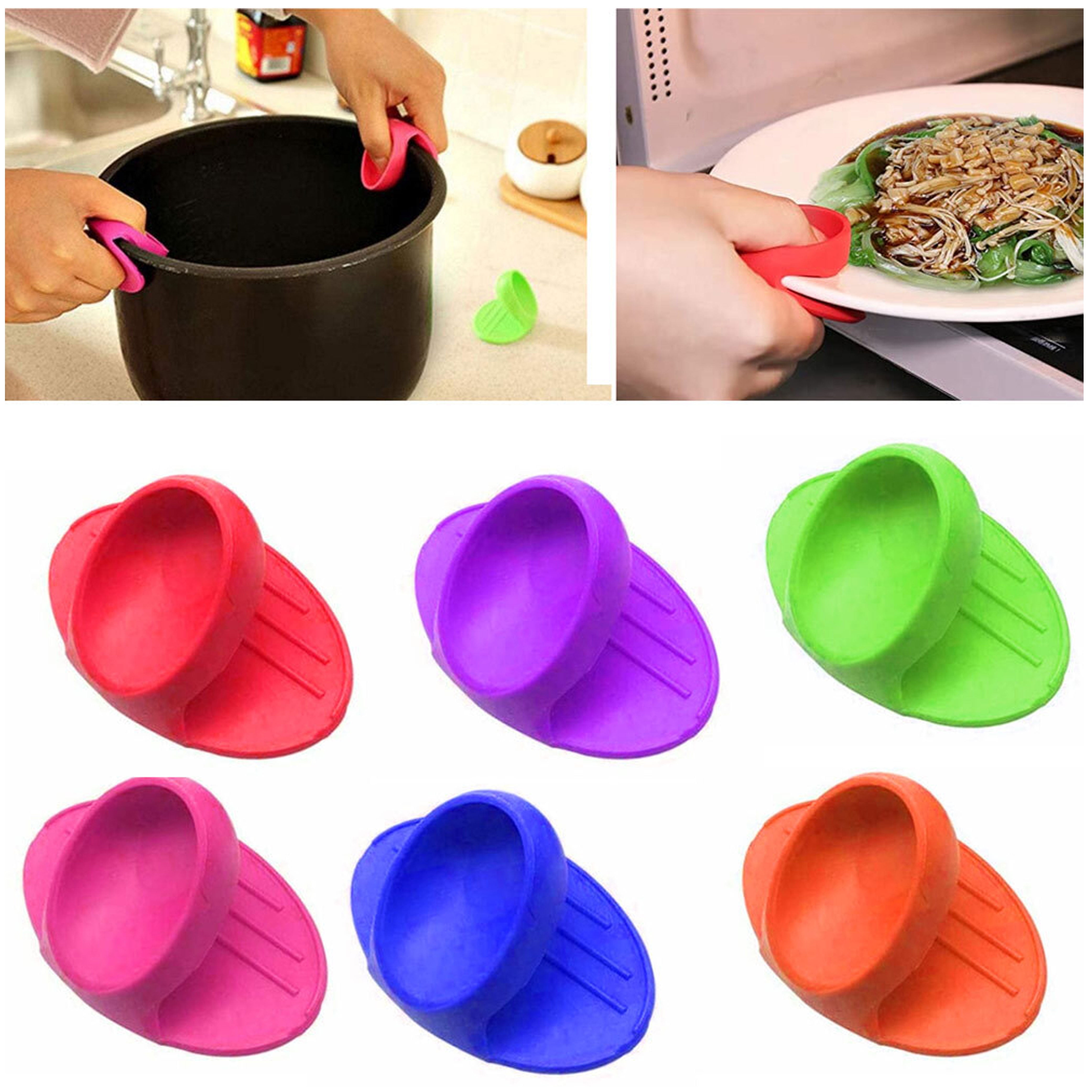 2 Pc Mini Silicone Pinch Pot Holder Hot Plate Pan Glove Grip Heat Resistant  Oven 