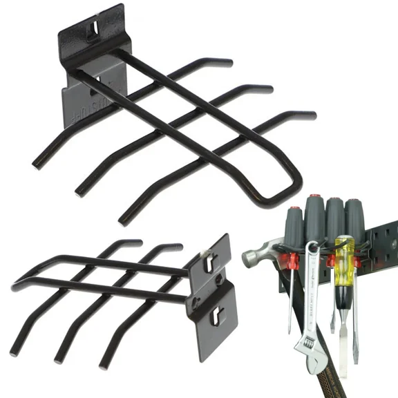 2 Pc Mounted Steel Multi Tool Rack Bar Holder Workshop Organizer Storage Hanger