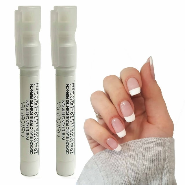 2 Pc Nail Art Polish Pen French Manicure White Tip Pedicure Traditional