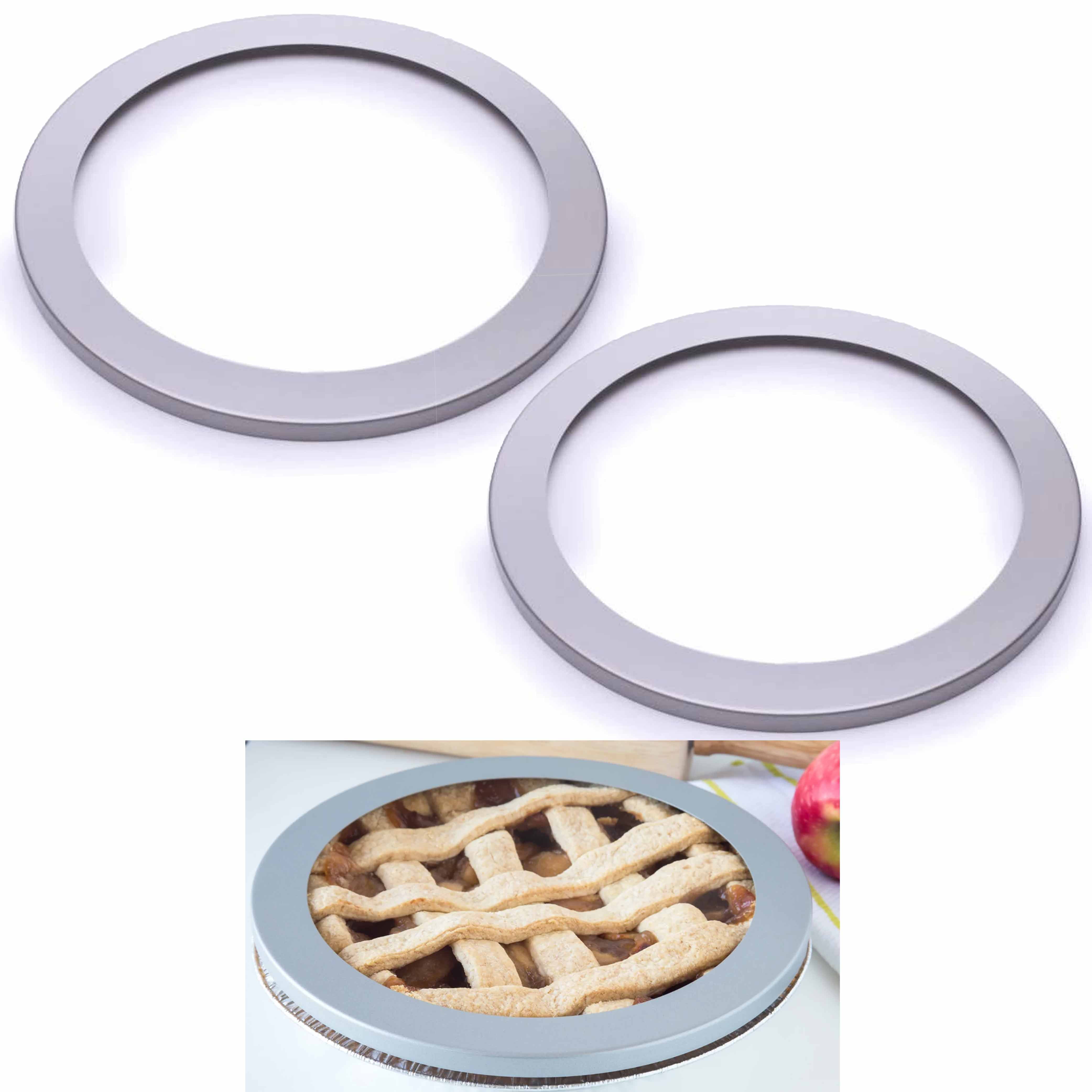 2 Pc NonStick Pie Crust Shield 10" Carbon Steel Baking Reusable Round