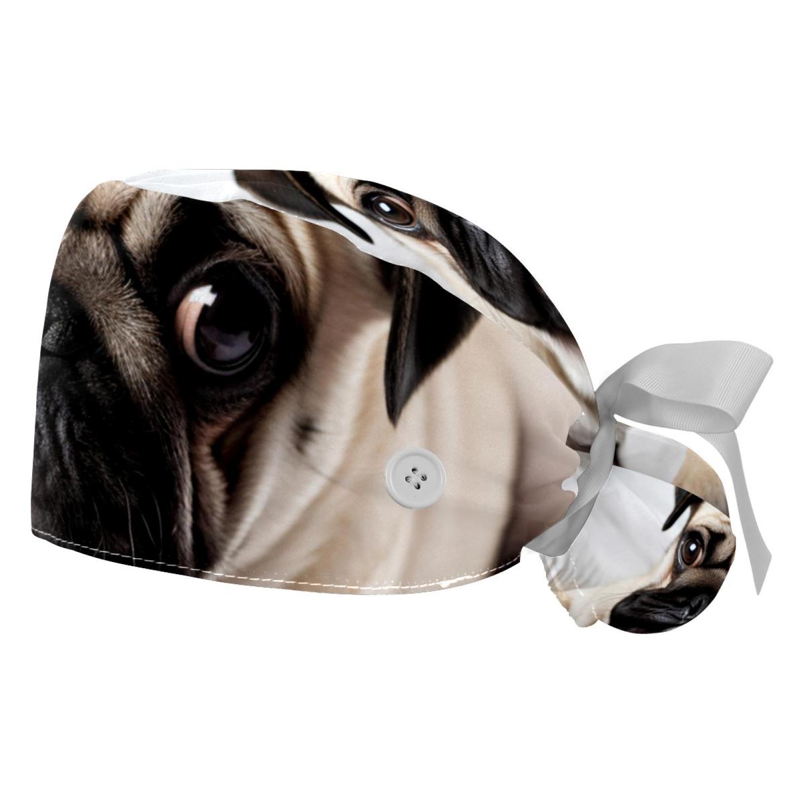 2Pc Nurse Scrub Caps,Scrub Hats with Buttons and Cotton Sweatband