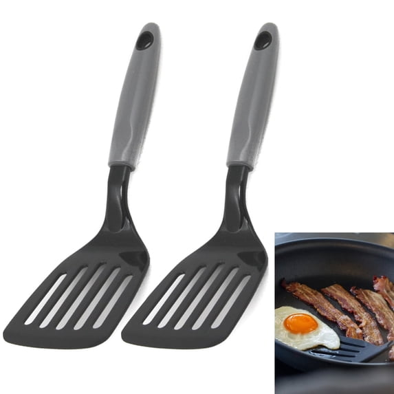 2 Pc Nylon Turner Slotted Heat Resistant Kitchen Utensil Spatula Flipper 10.5"