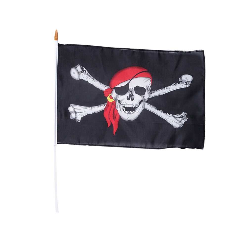 2 Pc Ornament Halloween Decore Creepy Flag Halloween Props Pirate Skull ...