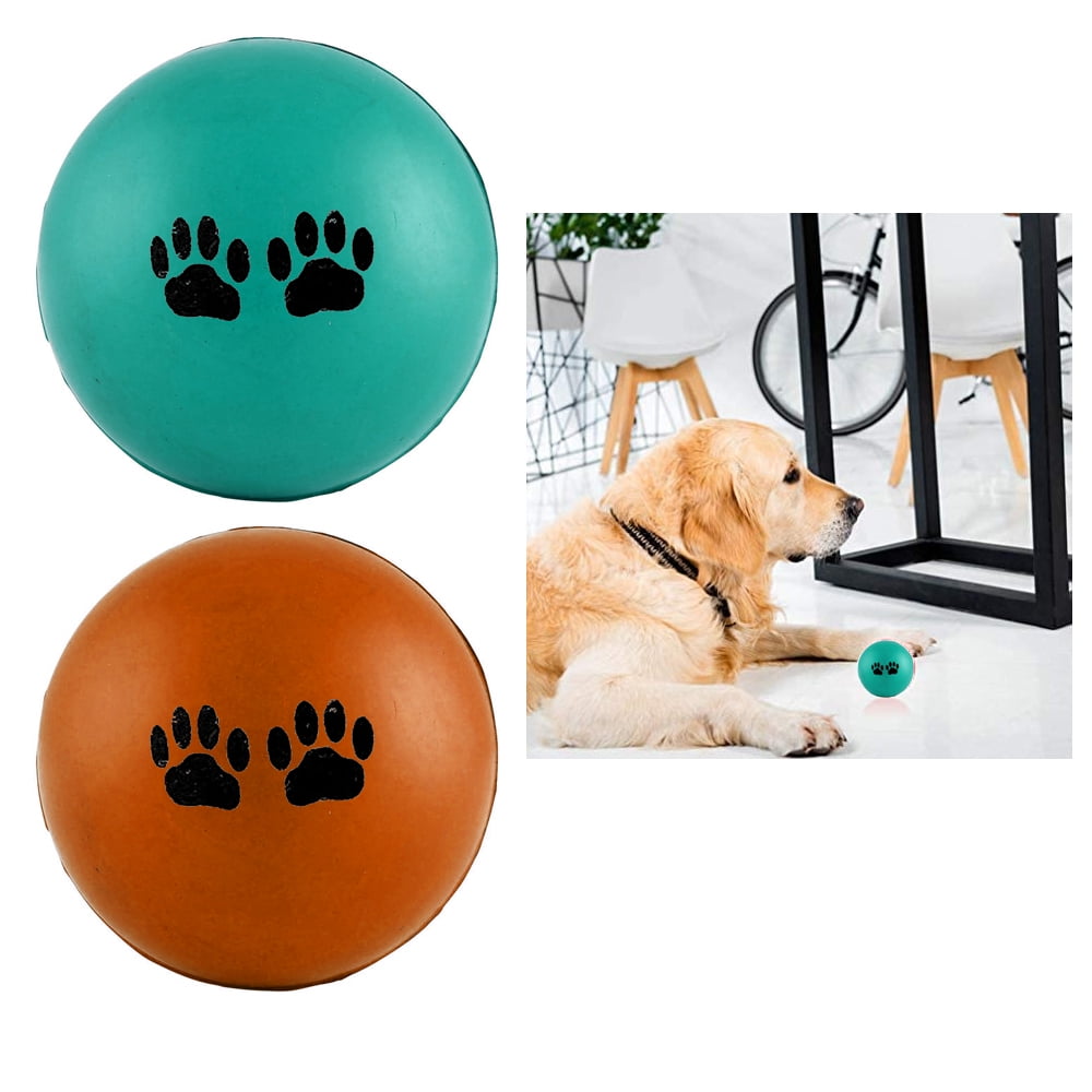 2 Pc Pet Balls Round Rubber Dog Cat Toys Puppy Chase Play Fetch