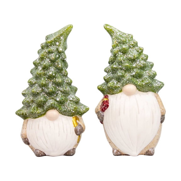 Wing Tai Trading Green Hat Gnome Garden Statues, Resin, 2 Count