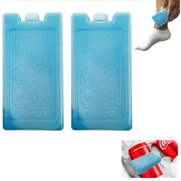2 Pc Reusable Cooler Gel Ice Packs Small Cold Freezer Lunch Box Food Pain  Relief 