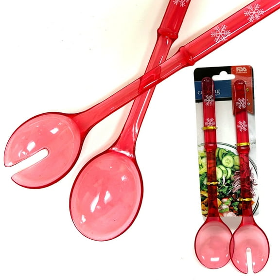 2 Pc Salad Serving Set Spoon Cooking Food Ice Kitchen Tool Plastic Utensil 11.5"