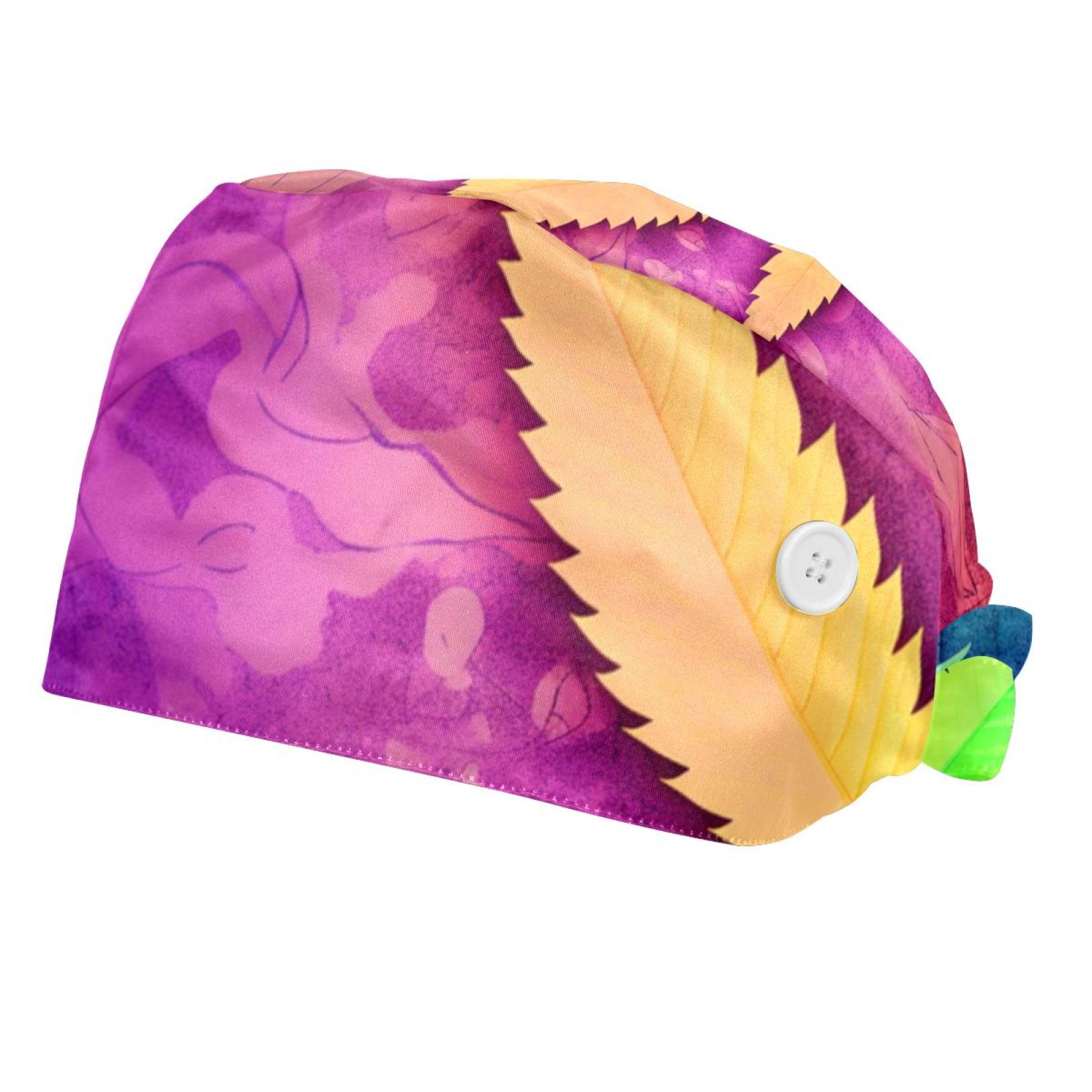 2Pc Scrub Bouffant Caps,Workout Hat with Sweatband Headgear for Women