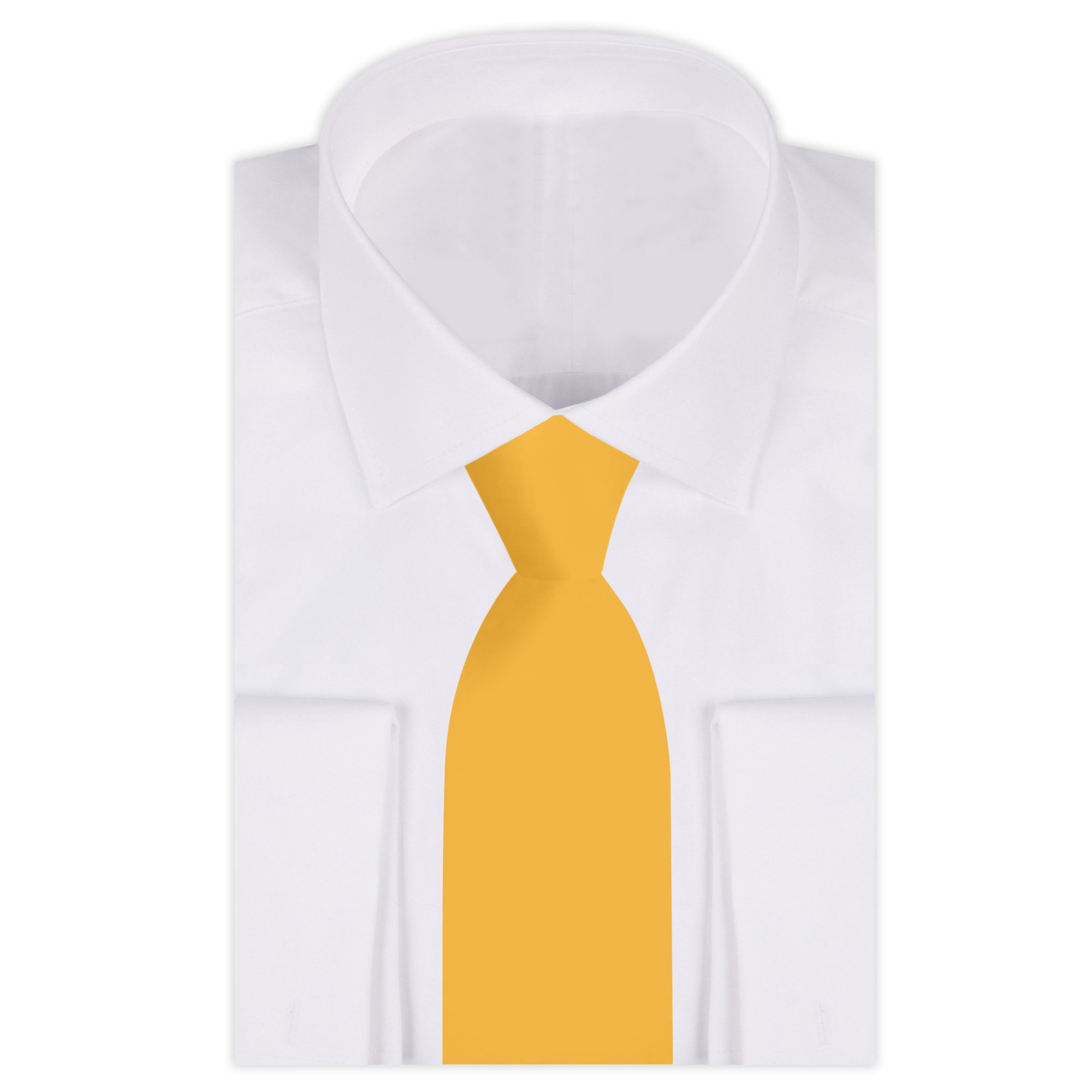 White Collared French Cuffed Blue & Tie Set Men's Dress Shirt