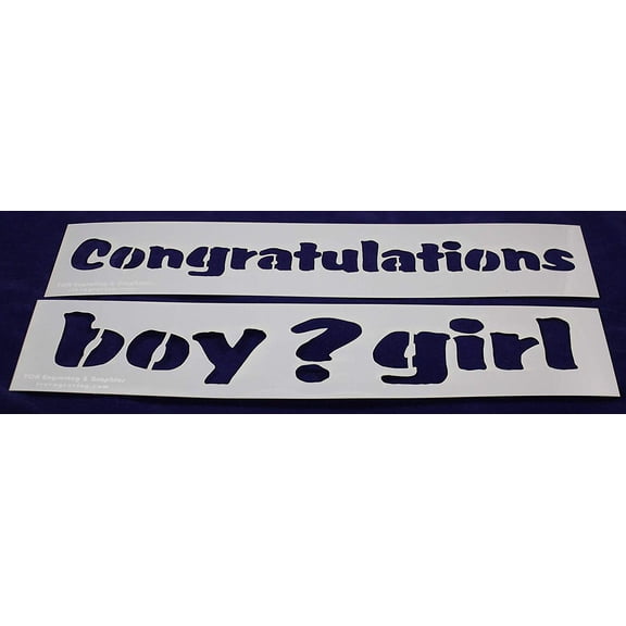 2 Pc Set Message Stencils 14 Mil Mylar-3 3/4"H x 17" L Painting/Crafts