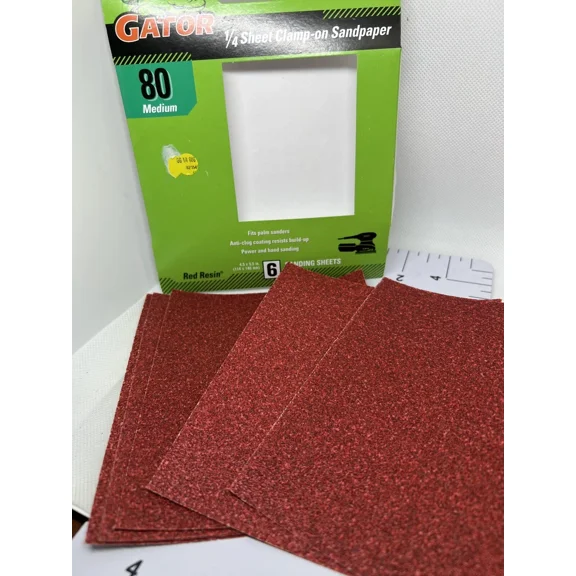 2 Pc Sheets Gator 4.5-In W X 5.5-In L 80-Grit Clamp-On Sanding Sheet New