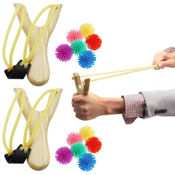 2 Pc Sling Shot Wooden Toy Catapult Slingshot Classic Antique Gift Party Favor