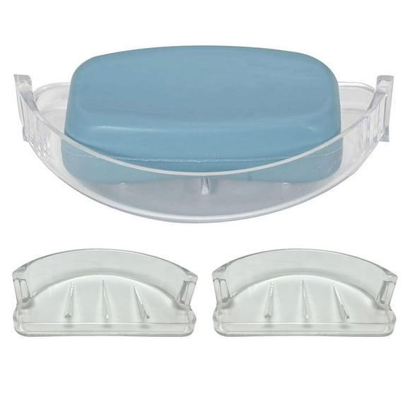 2 Pc Soap Dish Bar Saver Recessed Shower Shelf Holder Tray Bathroom Replacement