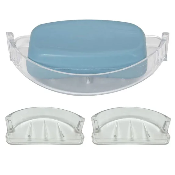 2 Pc Soap Dish Bar Saver Recessed Shower Shelf Holder Tray Bathroom Replacement