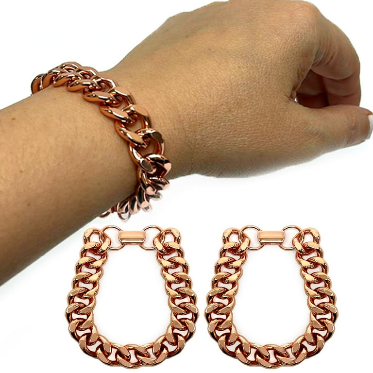 Pc Solid Cuban Link Bracelet Pure Copper Chunky Chain Statement
