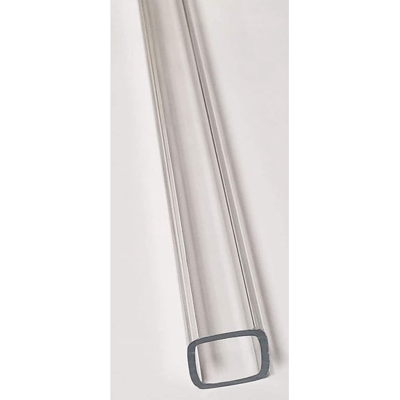 2 Pc Square 1/2" x 1/2" OD x 3/8" ID x 12" Inch Long Clear Extruded Plexiglass Tube - 1/16" Wall