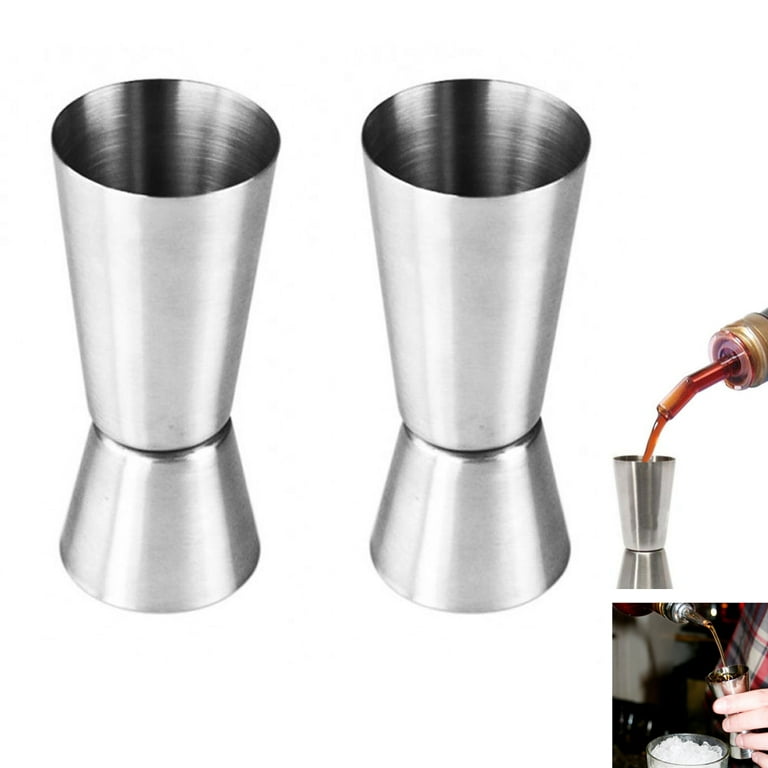 2 Pack Measure Cup,Stainless Steel Bar Cocktail Jigger Shaker Measuring Cup  Shot Ounce Jigger for Bar Making Mixed Drinks Cocktail Beaker[3