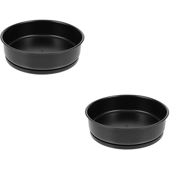 CIMAXIC Cimaxic Kitchen Organizer Black Stainless Steel Rotating Tray 2Pcs