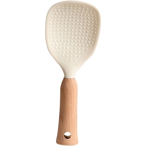 2 Pc Standing Silicone Rice Spoon Paddle, Rice and Potato Servers,Household Rice Shovel Heat Resistant Anti-scalding Rice Scooper, Serving SpoonsWhite