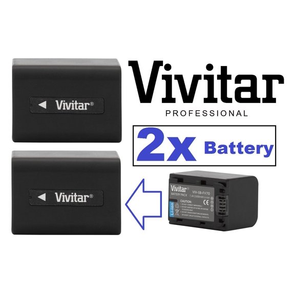 2-Pc Super NP-FV70 Battery & Fast Charger For Sony HDR-CX110 HDR-CX130 HDR-CX150
